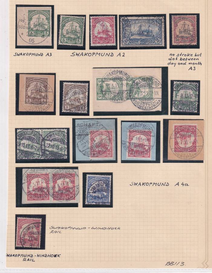 German SWA Postmark lot for the specialist, used                    (6 x SCANS )