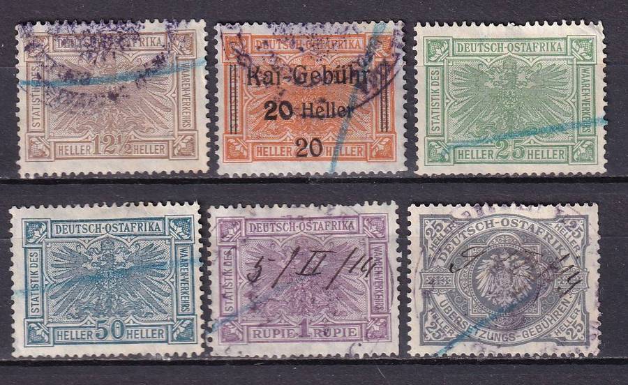Germany East Africa 1892> part revenue sets, used      (scarce)