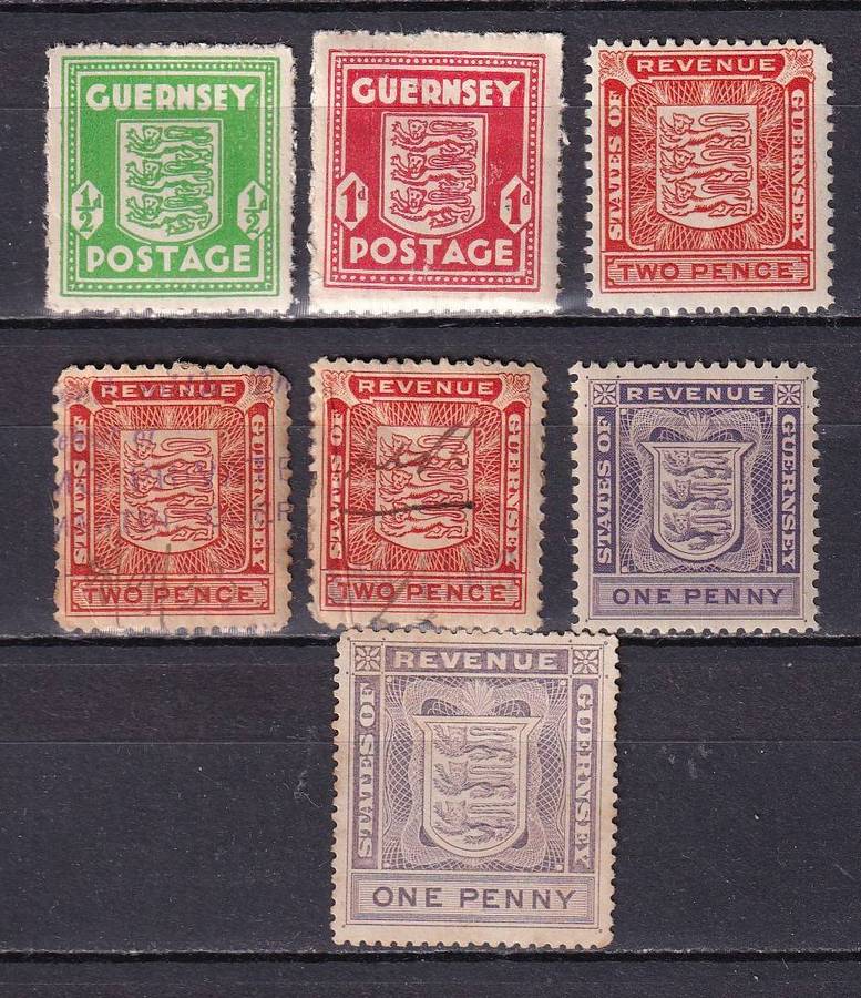 GB Guernsey Postage due and revenue lot, M/H & used