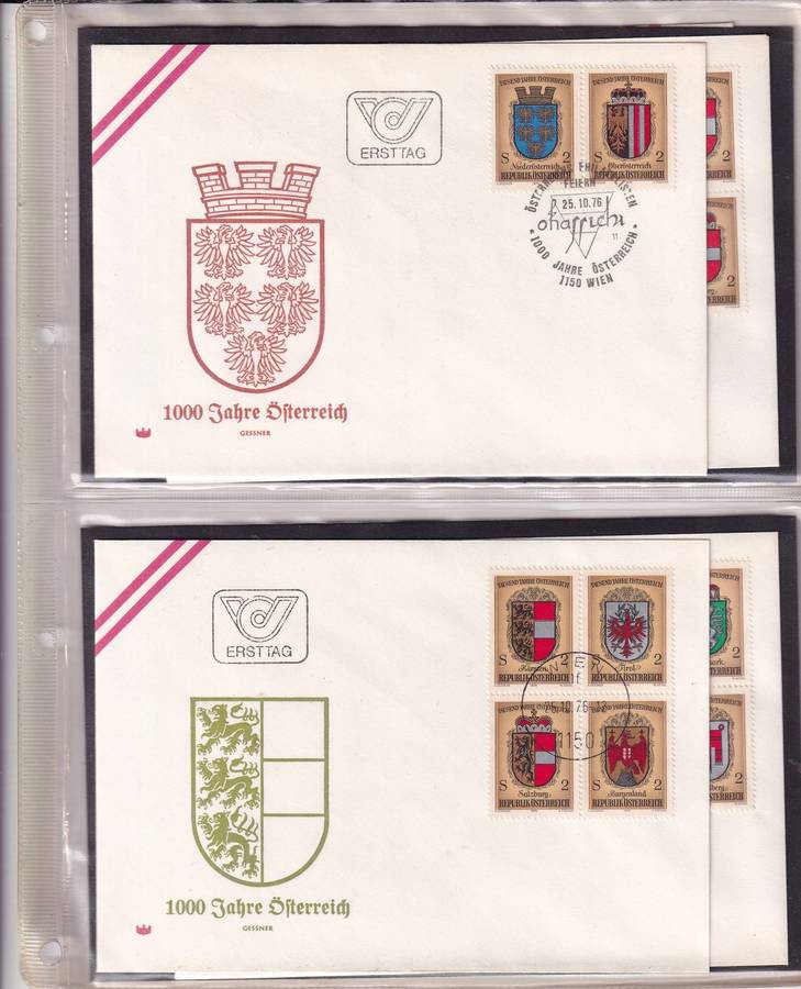 Austria FDC lot ( 127 covers), used