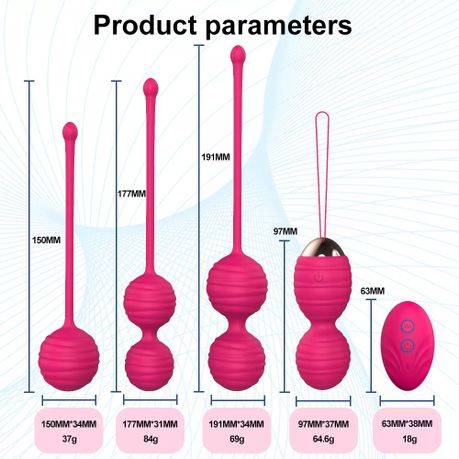 MELO Electric Kegel Balls Kegal Muscle Exerciser - 5 Piece Set With Remote Control