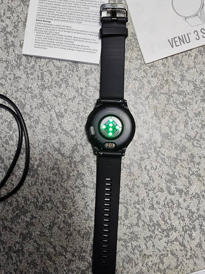 Garmin Venu 3 GPS Smart Watch 45mm Slate Stainless Steel Bezel with Black Case and Silicone Band