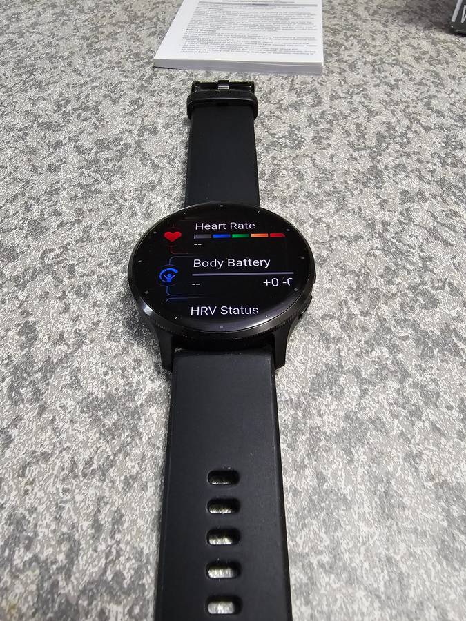 Garmin Venu 3 GPS Smart Watch 45mm Slate Stainless Steel Bezel with Black Case and Silicone Band