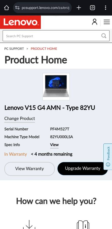 Lenovo V15 G4 AMN 15.6-inch FHD Laptop - AMD Ryzen 5 7520U 512GB SSD 8GB RAM Win 11 Home