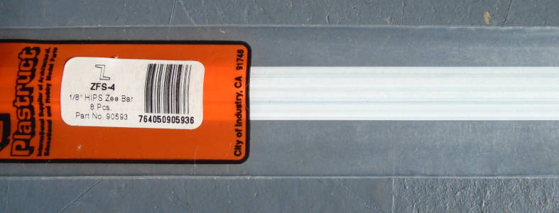 PLASTRUCT - 8 X 1/8" ZEE BAR, IN PKT, L - 385mm