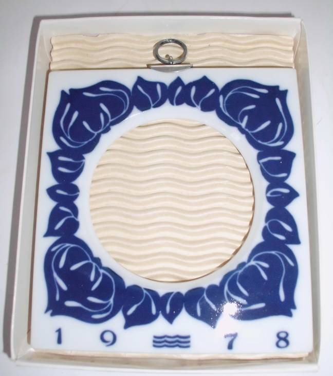 DANISH PORCELAIN PICTURE FRAMES  with backing mounts and glass  , set of 3