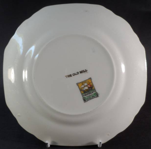 GRINDLEY TUNSTALL PORCELAIN TEA / COFFEE TRIOS  ' THE OLD MILL '