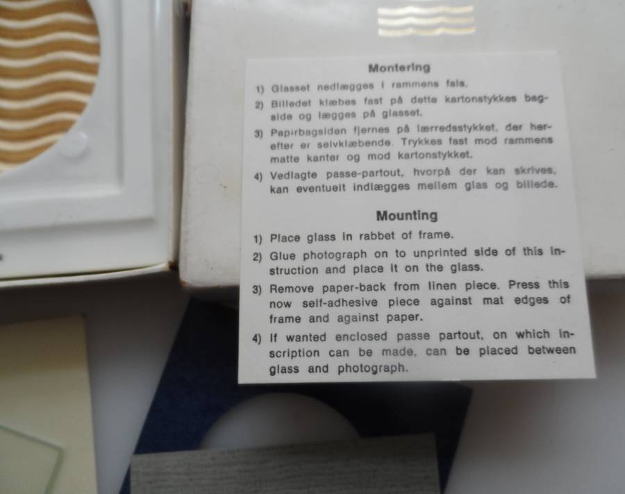 DANISH PORCELAIN PICTURE FRAMES  with backing mounts and glass  , set of 3