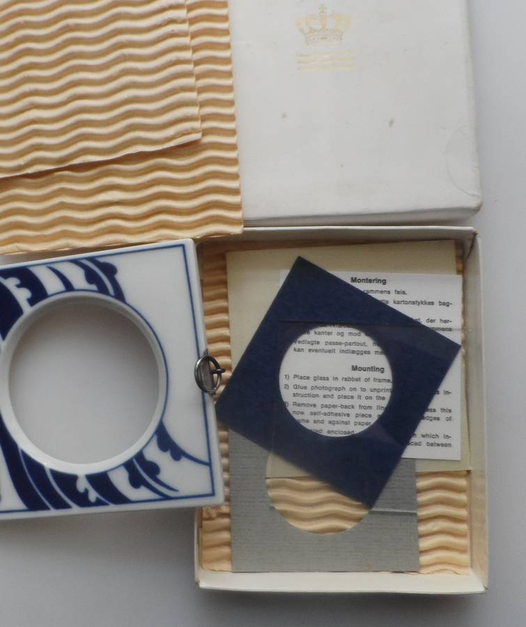 DANISH PORCELAIN PICTURE FRAMES  with backing mounts and glass  , set of 2