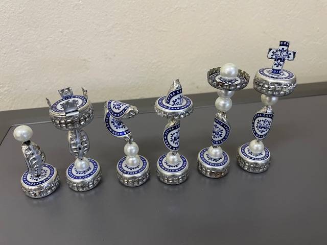 Handmade Chess Set - made from beer bottle tops -magnetic
