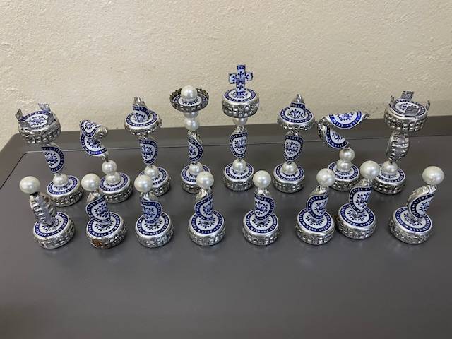 Handmade Chess Set - made from beer bottle tops -magnetic