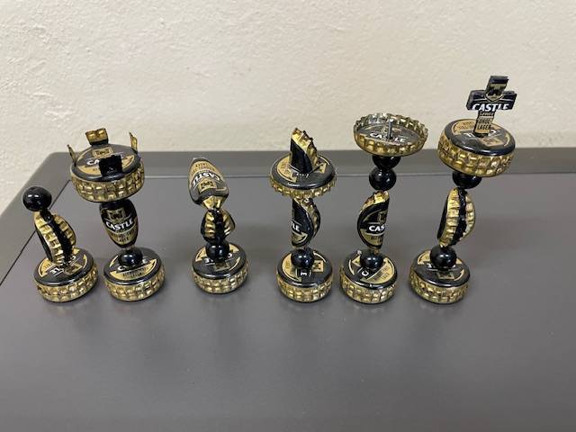 Handmade Chess Set - made from beer bottle tops -magnetic