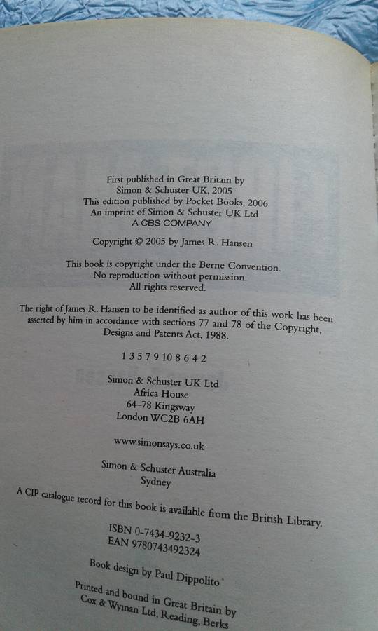 "First Man"  The Life of Neil Armstrong.  Soft cover.