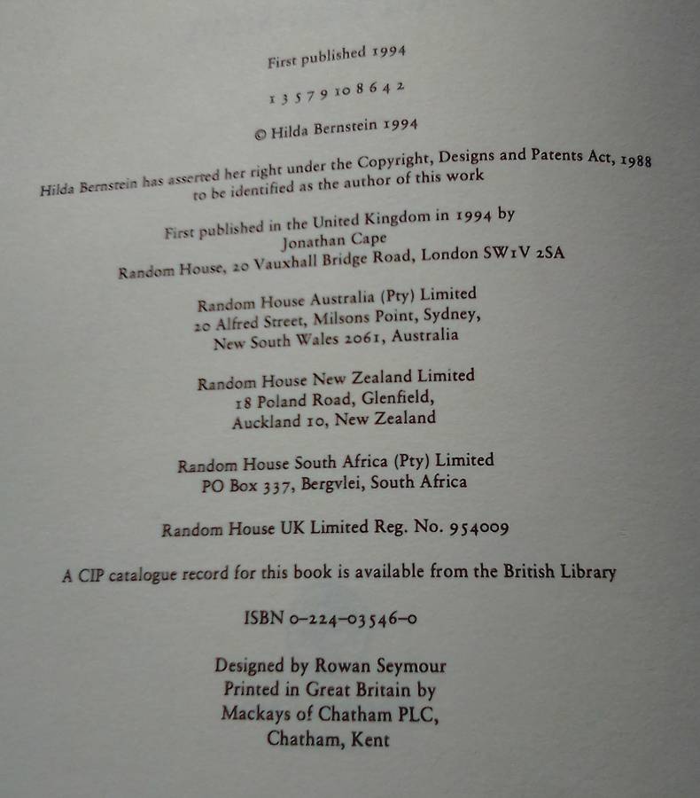 "The Rift"  The Exile Experience of South Africans.  Hilda Bernstein.  Hard cover.