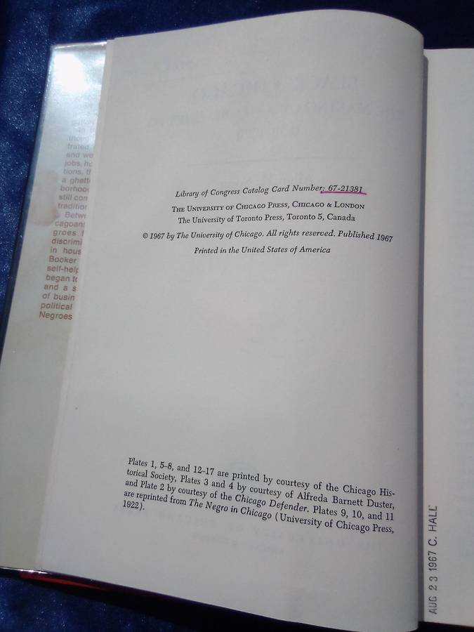 "Black Chicago"   The Making of a Negro Ghetto 1890-1920". Hard cover.