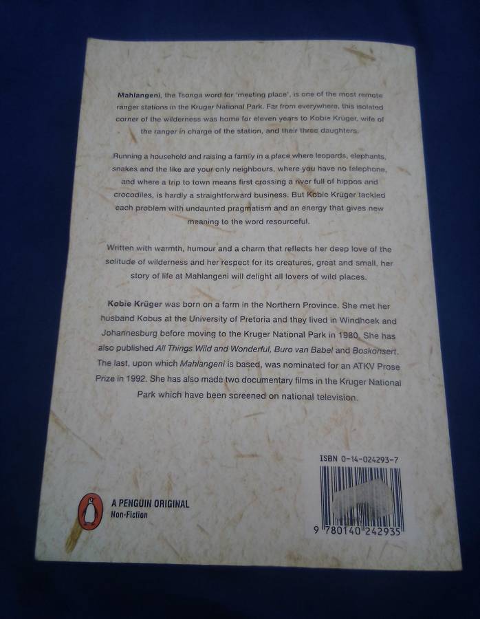 "Mahlangeni"   Stories of a Game Ranger's Family". Soft cover.