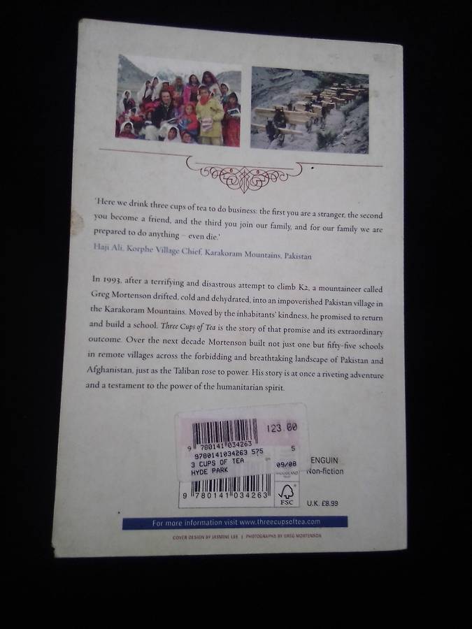 "Three Cups of Tea". Soft copy.
