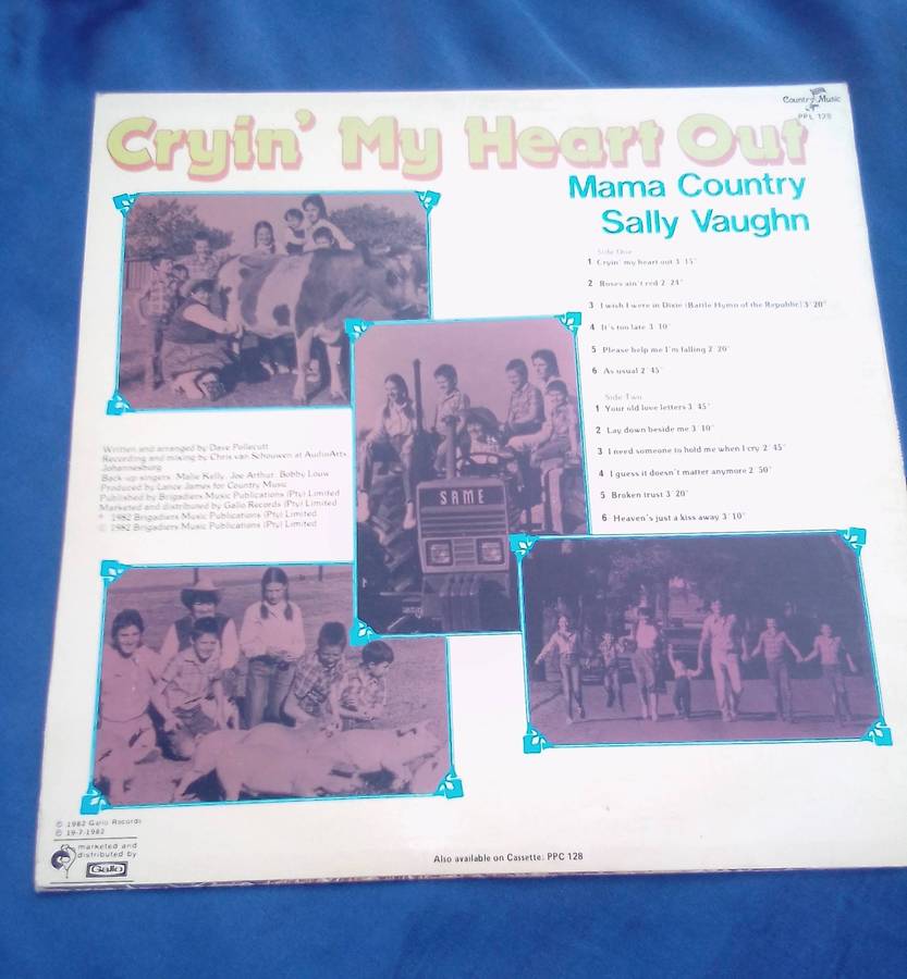 L.P.  Crying My Heart . Sally Vaughn. Cover: Very good.  L.P.:Very good.