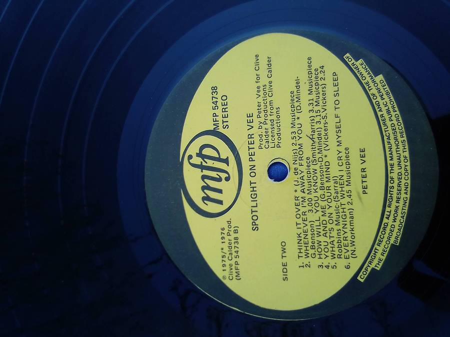 L.P. Peter Vee.   Cover: Good. L.P.:Very good.