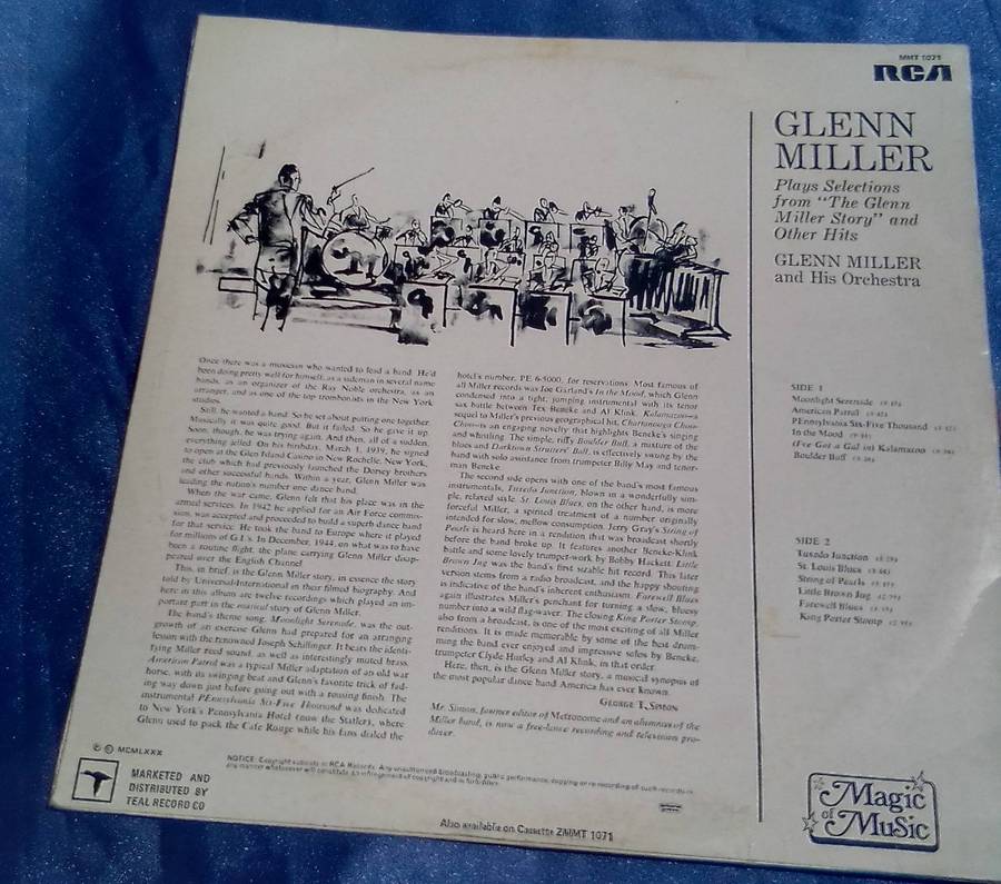 L.P. Vinyl Record.  Glenn Miller.   VG  VG