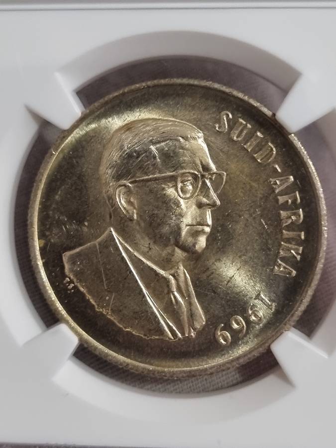 South Africa: 1969 Silver R1 NGC MS62