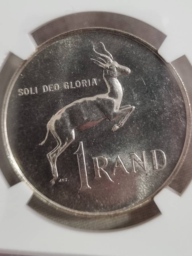 South Africa: 1967 Silver R1 Afrikaans NGC MS62
