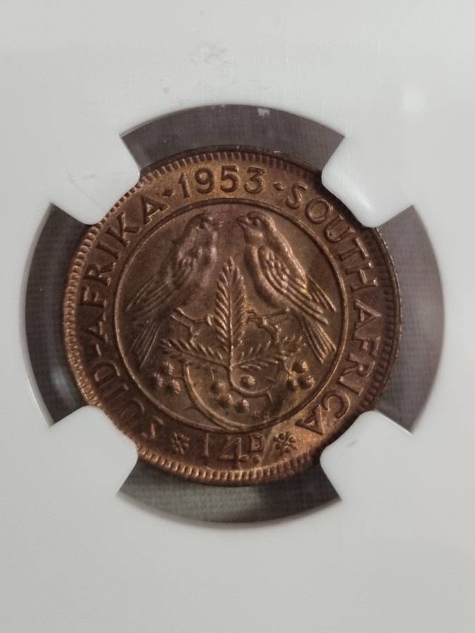 South Africa: 1953 Union Farthing NGC MS63RB
