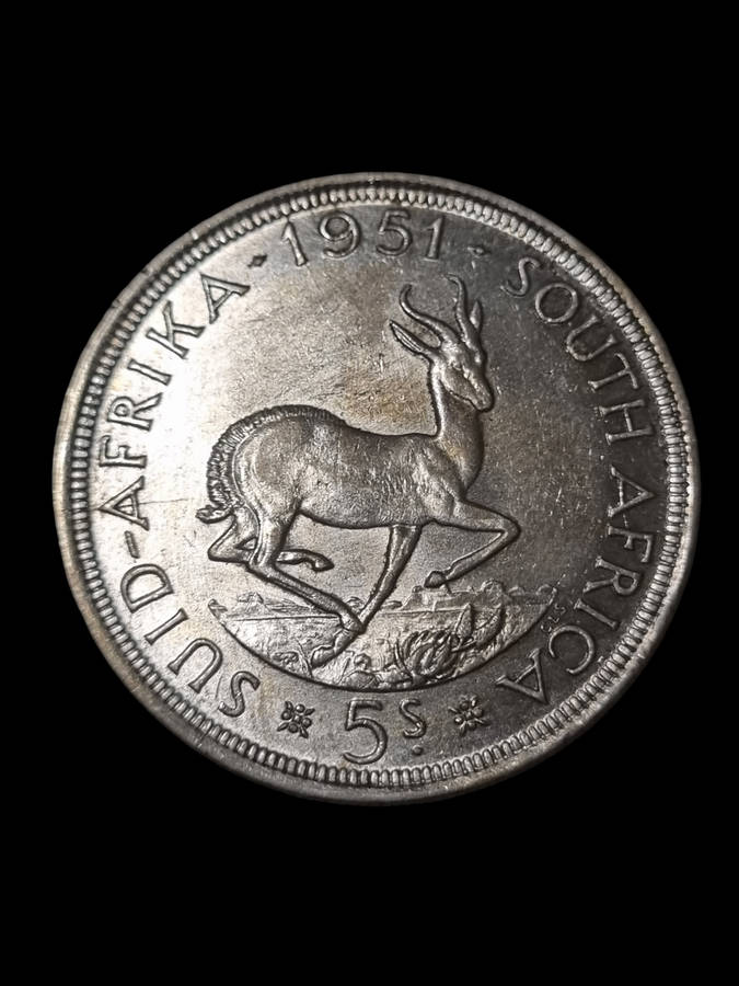 South Africa: Silver 1951 5 Shilling (Crown)
