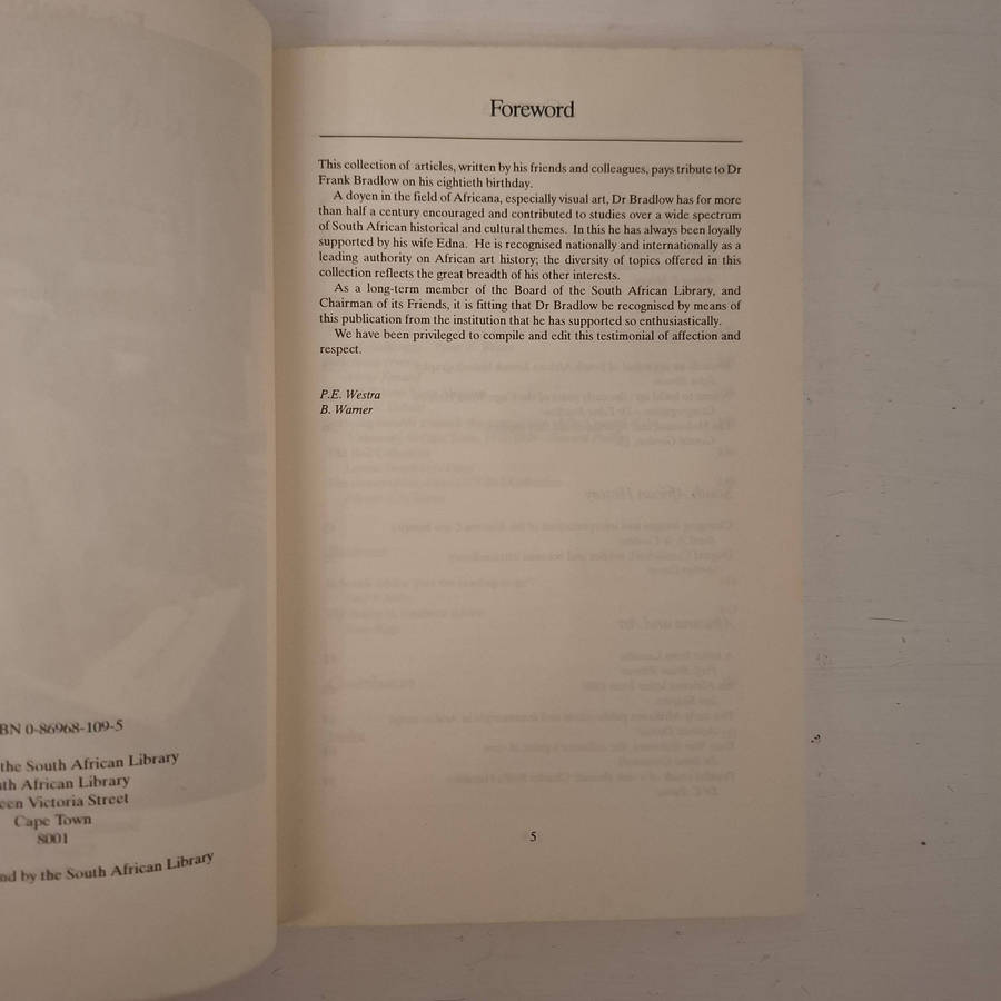 Festschrift in honour of Frank R. Bradlow (Friends of the South African Library)