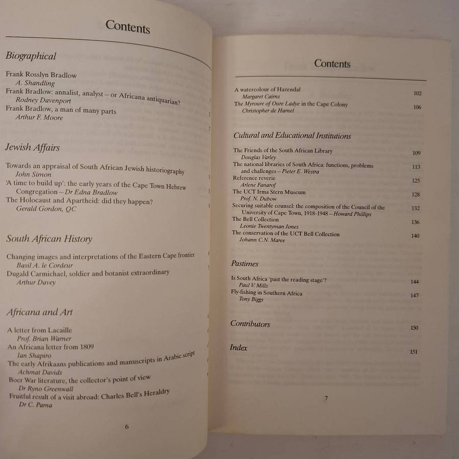 Festschrift in honour of Frank R. Bradlow (Friends of the South African Library)