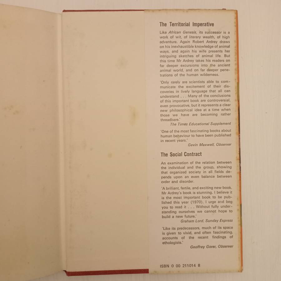 African Genesis: A Personal Investigation into the Animal Origins and Nature of Man (Robert Ardrey)