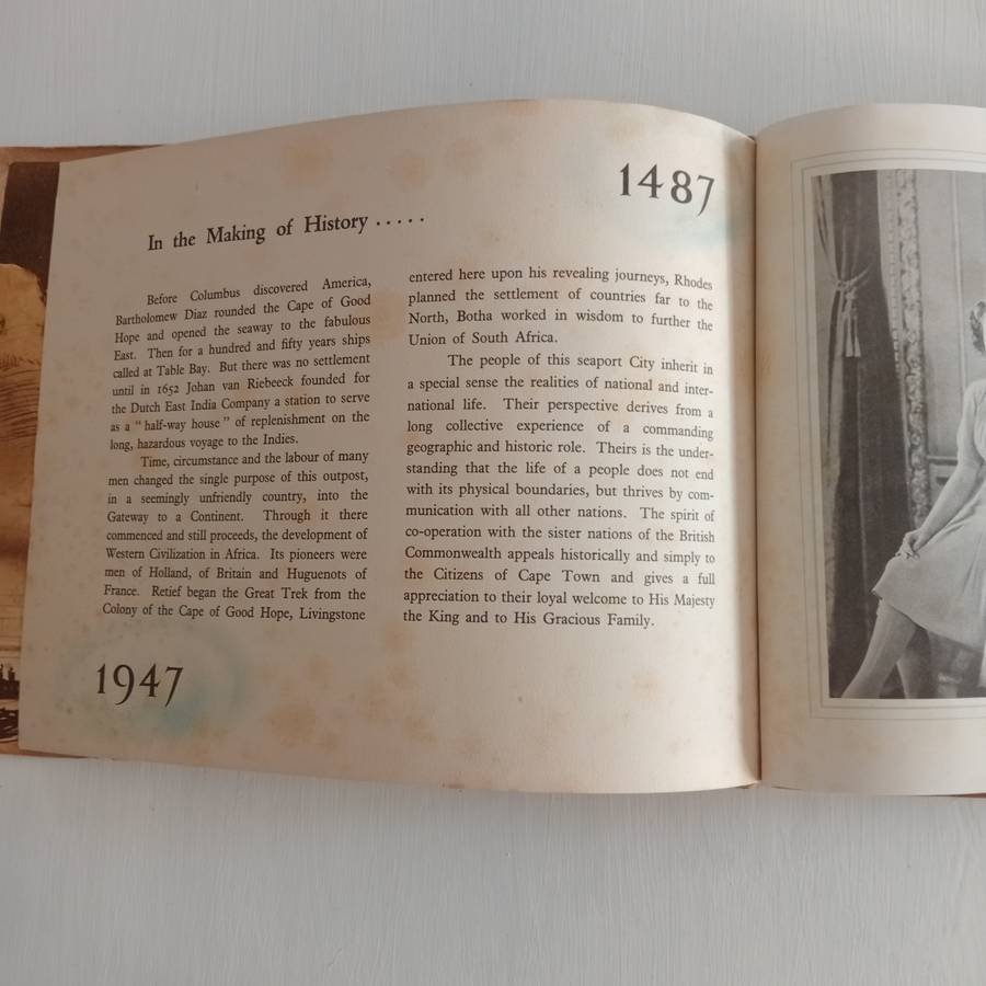 City of Cape Town. Royal Visit 1947. This Souvenir Brochure is produced for the cooperation of the C