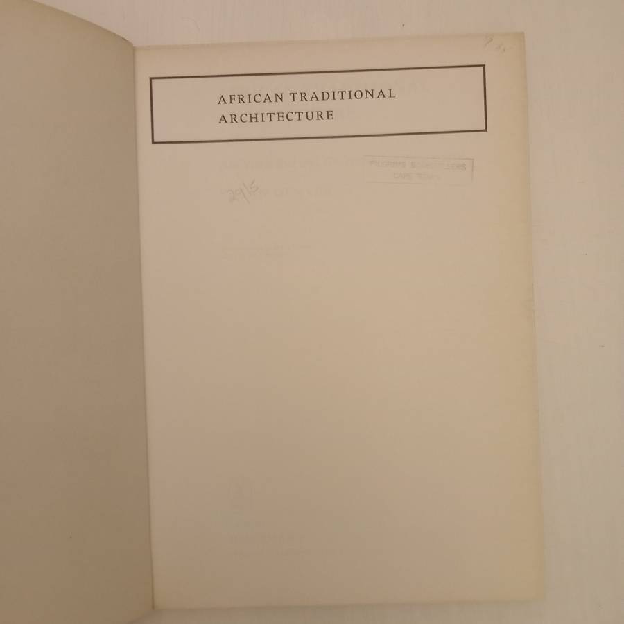 African Traditional Architecture. A Historical and Geographical Perspective - Susan Denyer