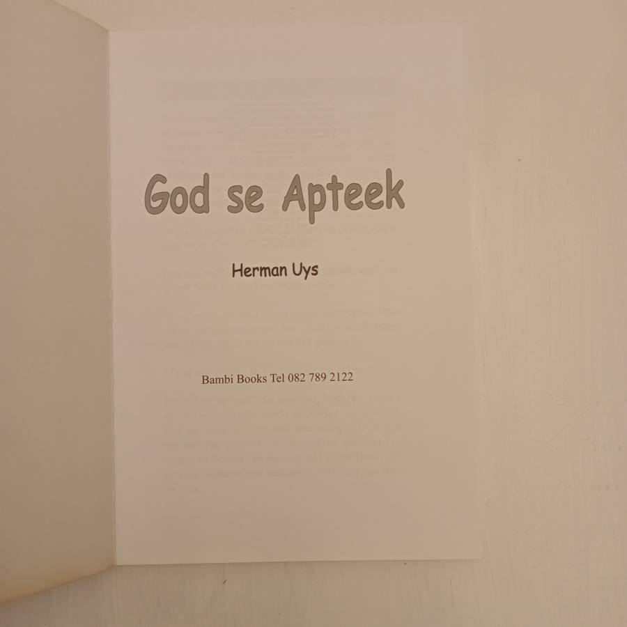 God se Apteek - Herman Uys