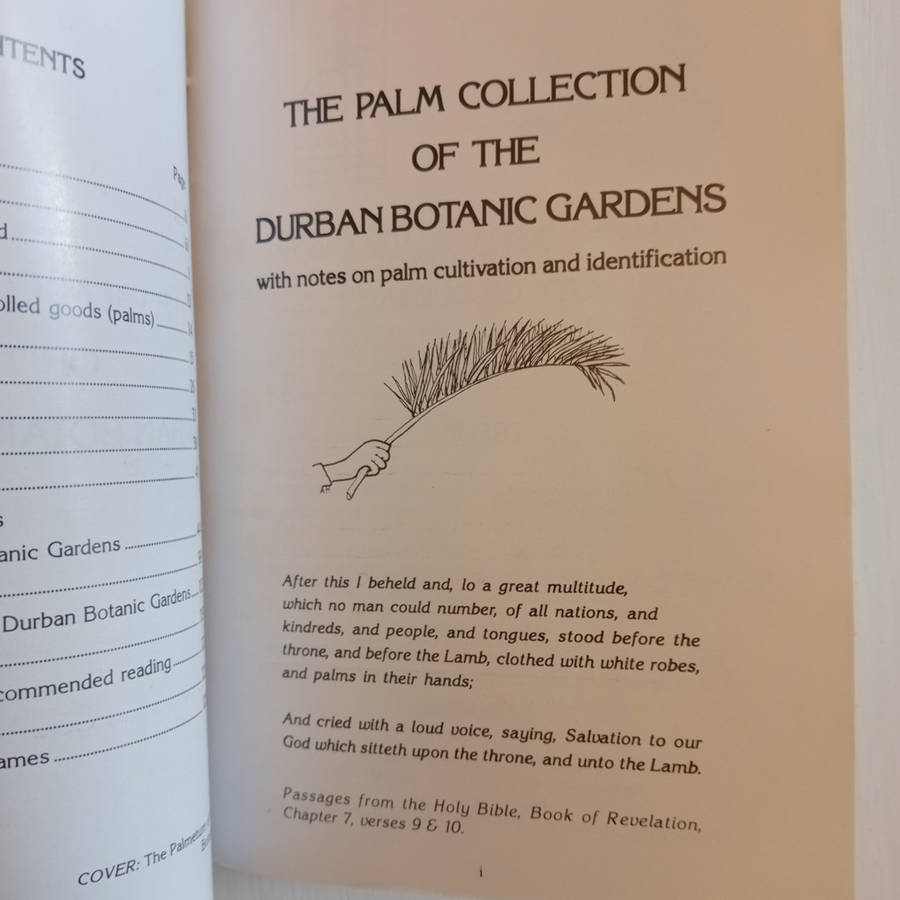 The Palm Collection of the Durban Botanic Gardens: With notes on palm cultivation and identification