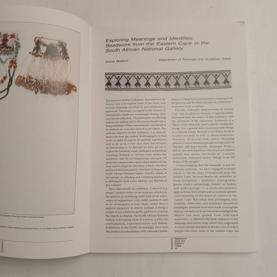 Ezakwantu: Beadwork from the Eastern Cape: 31 Oct 1993-29 May 1994, South African National Gallery