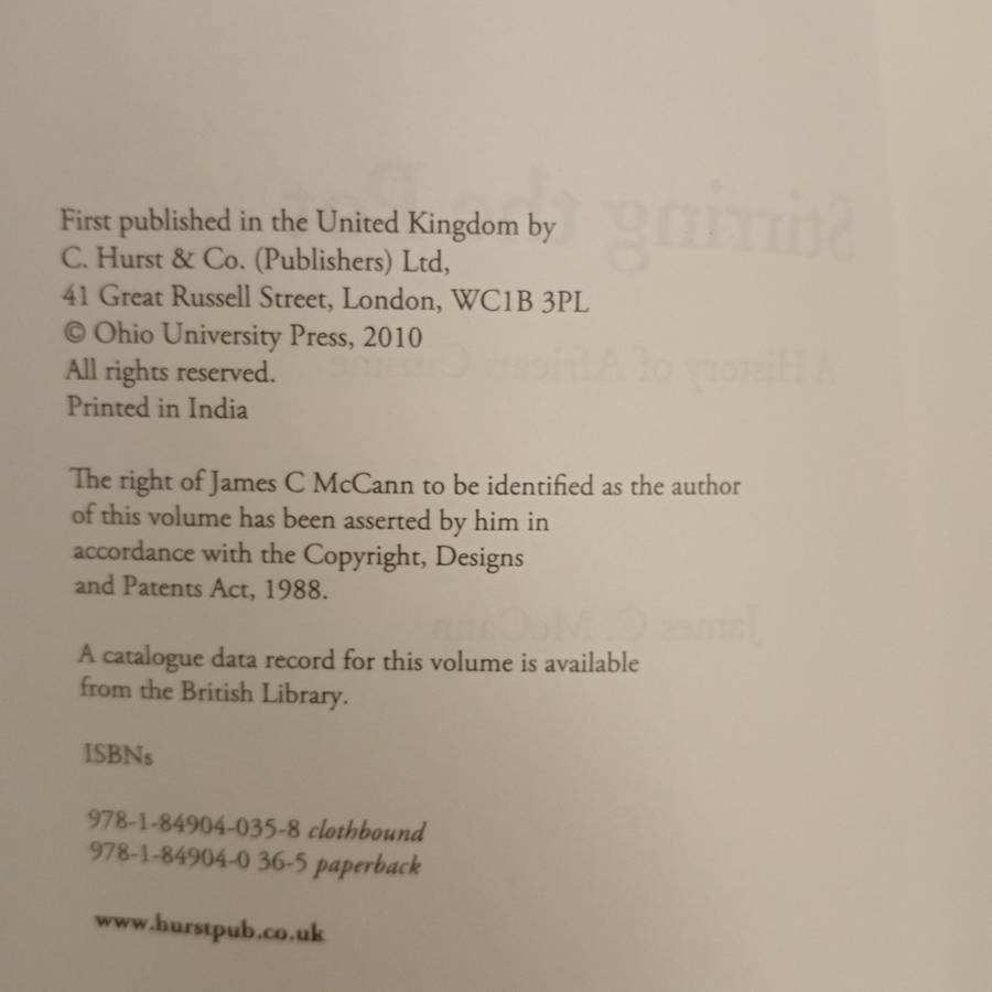 Stirring the Pot: A History of African Cuisine (James C. McCann)