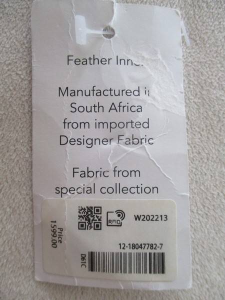 Elegant large Designers Guild textured velvet cushion with duck feather inner (original price R1599)