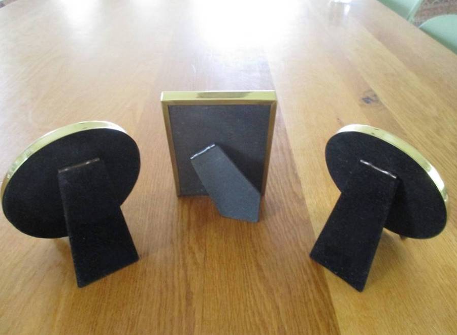 Three vintage Bowan solid brass photo frames in great unused condition