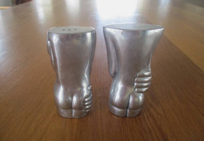 Carrol Boyes pewter male/female torso salt and pepper set