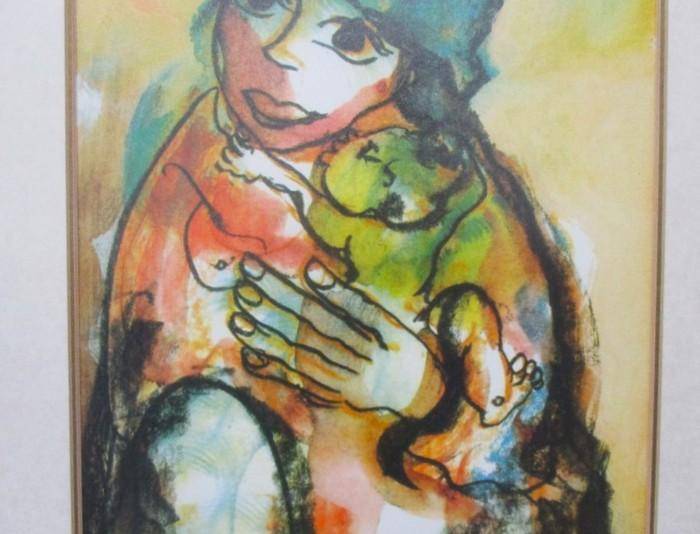 Frans Claerhout - Sunflower Child - large quality print framed in wood