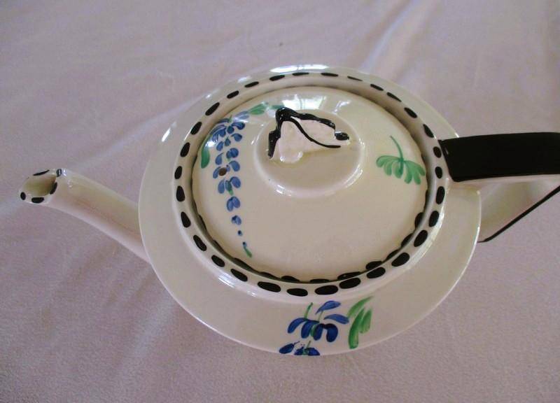 Rare 1930's Art Deco Burleigh Ware Zenith teapot with blue and yellow lupins