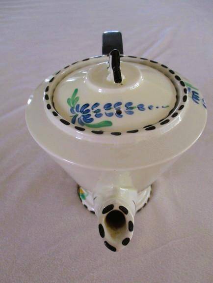 Rare 1930's Art Deco Burleigh Ware Zenith teapot with blue and yellow lupins