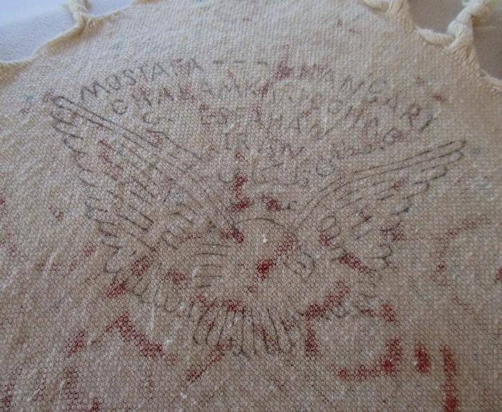 Large vintage hand blocked (natural dyed) Iranian Mostata Ghalamkar  cloth - signed