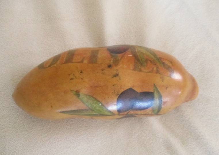 Four real hand painted and very decorative Calabashes