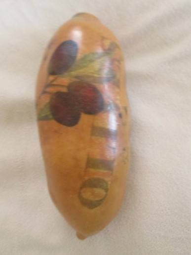 Four real hand painted and very decorative Calabashes