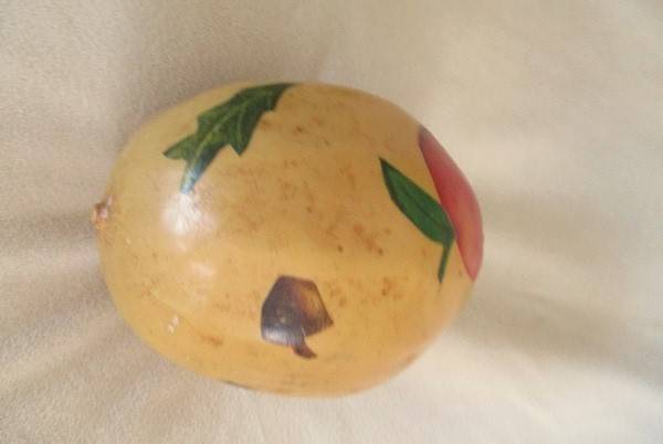 Four real hand painted and very decorative Calabashes