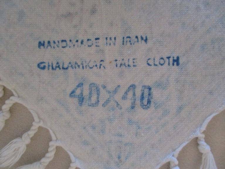 Two beautiful square hand blocked (natural dyed) Iranian Ghalamkar Tale cloths - floral design