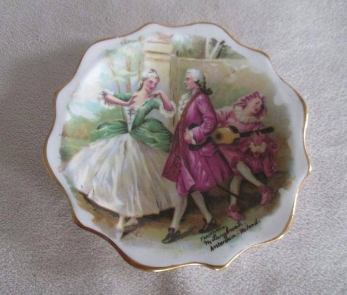 Two collectable Royal Standard fine bone China pin dishes after Dutch artist M. L angbroek