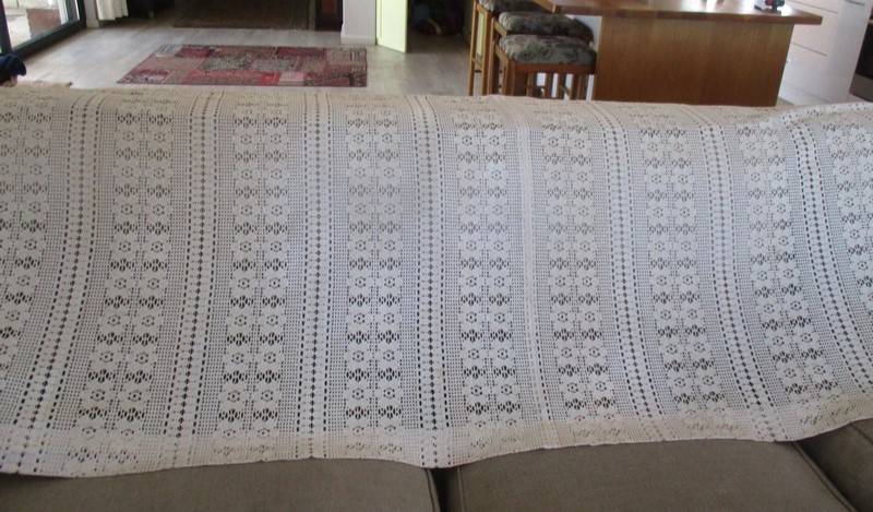 A very long, heavier than normal lace curtain - 360cm x 95cm